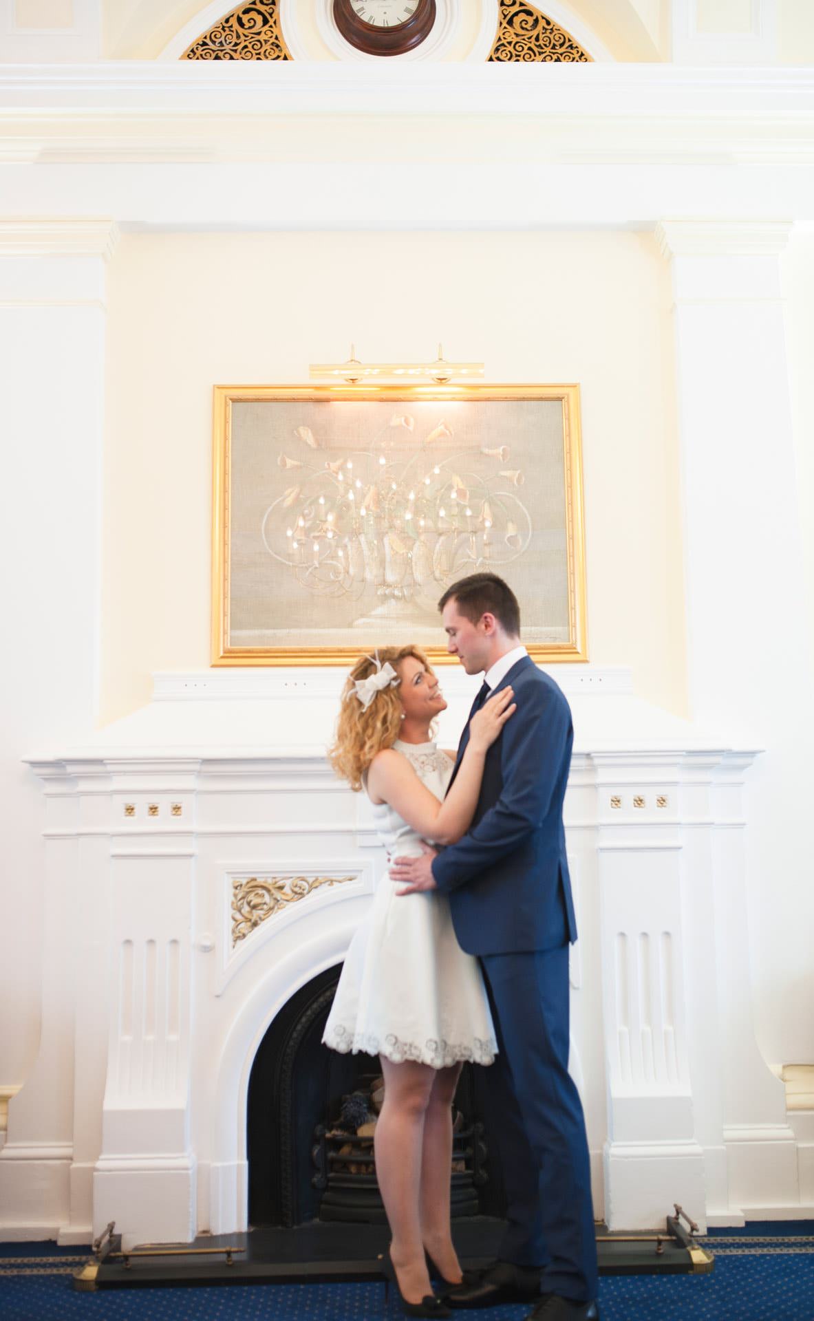 Bromley on Bow Registry office, London UK Wedding photography ceremony room wioth the guest