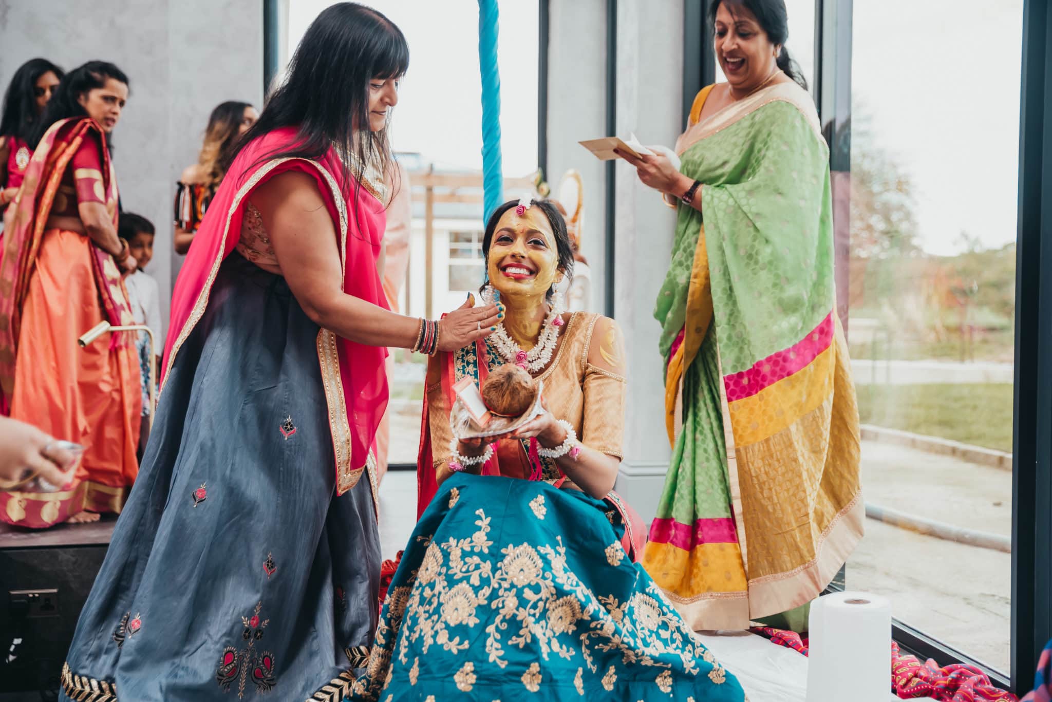 Pithi ceremony in an Indian wedding ceremony, Barnet, Potters Bar London