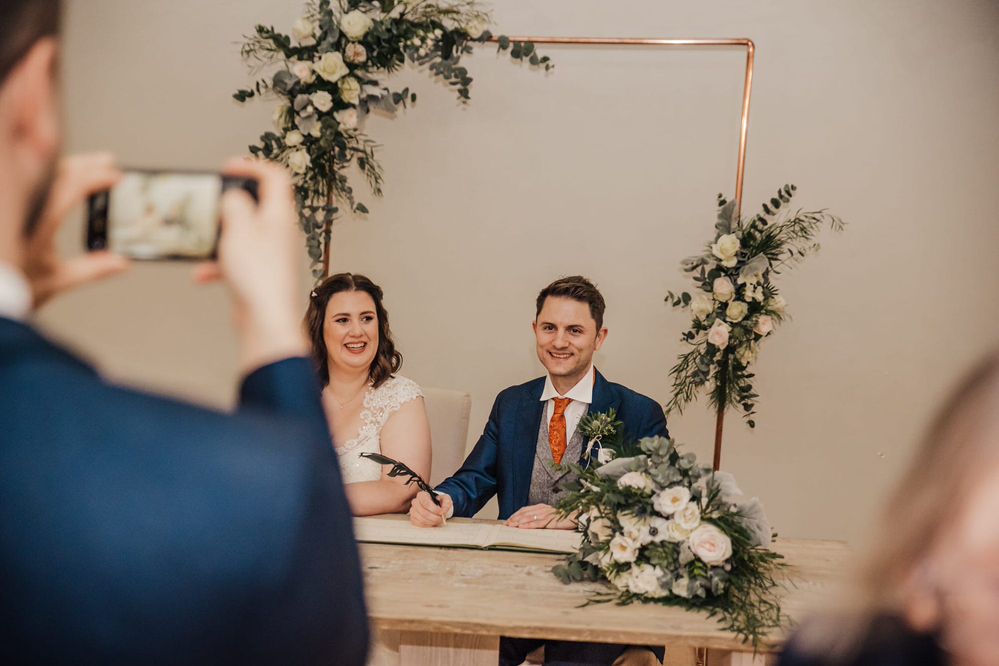 Lizzie and Gareths wedding at The Milling Barn, Bluntswood Hall, Throcking Roshni Photography