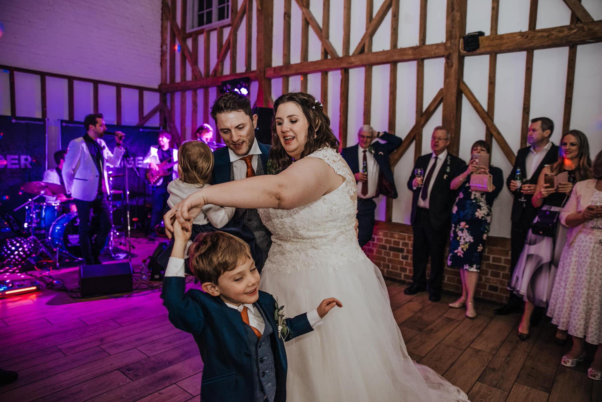 first dance bride and groom at the reception Roshni photography The Milling Barn, Bluntswood Hall, Throcking wedding photographer