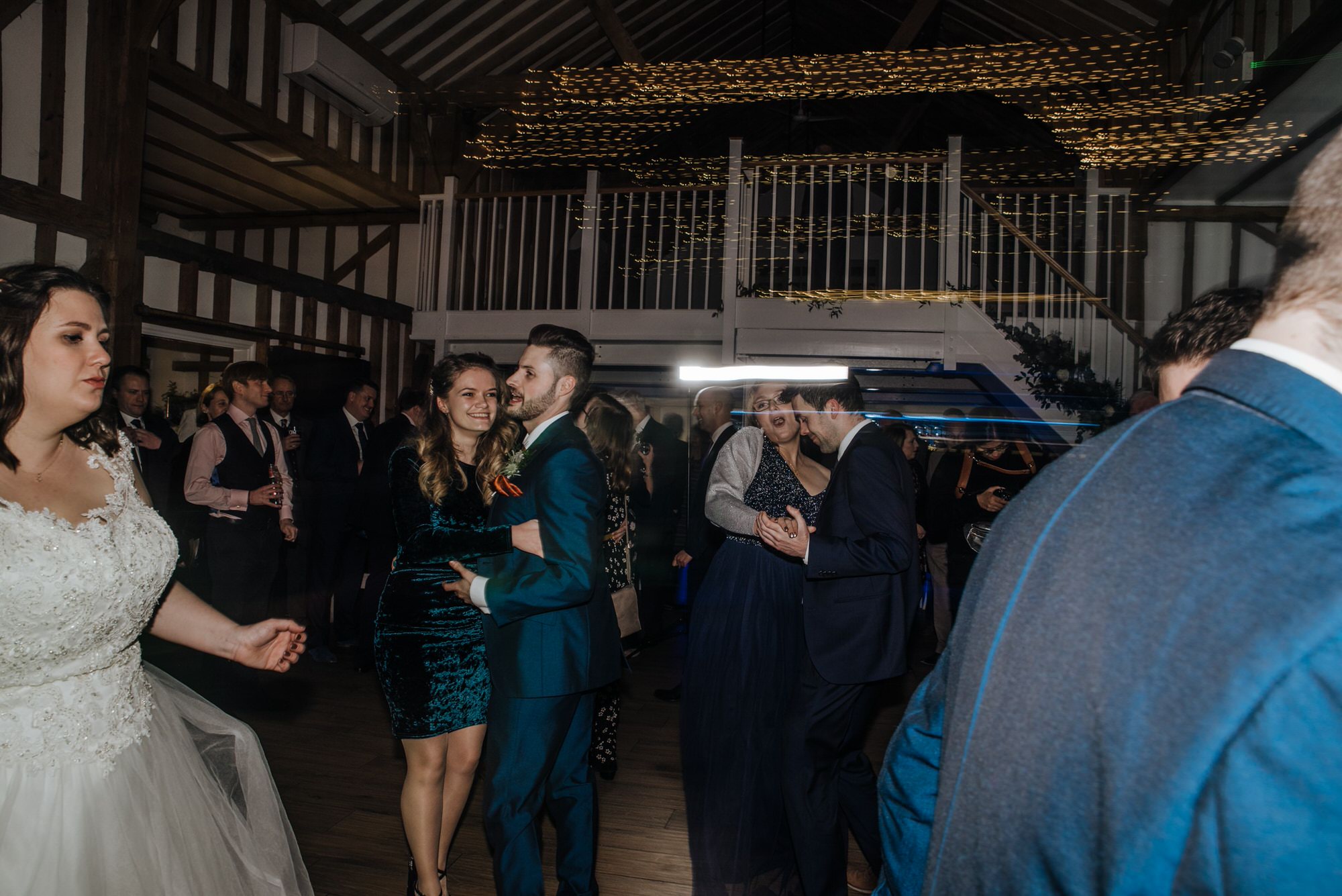 first dance bride and groom at the reception Roshni photography The Milling Barn, Bluntswood Hall, Throcking wedding photographer