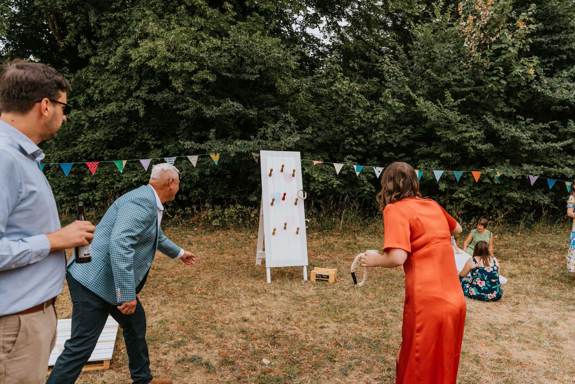 lawn games at the wedding in the field